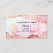 bruine kleuren faux glitter visitekaartje (Achterkant)