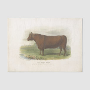 Bruine Koe Ephemera Decoupage Boerderij Weefsel P Tissuepapier