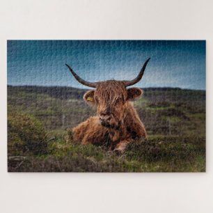 Bruine koe met hoorns legpuzzel