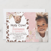 Bruine Koe Print Boho Bloemen Heilige Koe 1e Verja