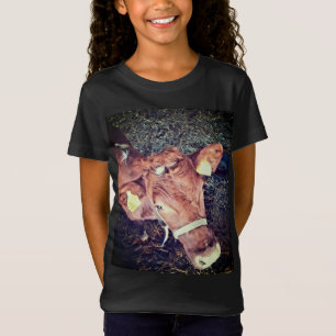 Bruine koe t-shirt