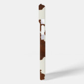 Bruine Koehuid met Monogram Case-Mate iPhone Case (Achterkant / Links)