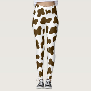 Bruine koeienafdrukken leggings