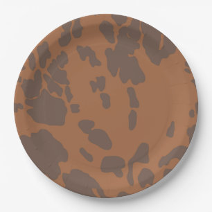 Bruine Koeienprint Papieren Borden Bordje