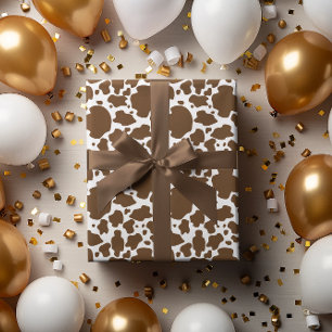 Bruine koeienvlekken namaak koeienhuidpatroon cadeaupapier