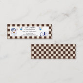 Bruine koffiekleuren beige checkt het patroon en d mini visitekaartje (Voorkant / Achterkant)
