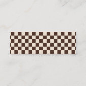 Bruine koffiekleuren beige checkt het patroon en d mini visitekaartje (Achterkant)