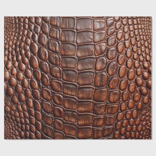Bruine krokodil alligator huid faux lederen print cadeaupapier (Vlak)