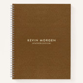 Bruine  kunstledertextuur notitieboek (Voorkant)