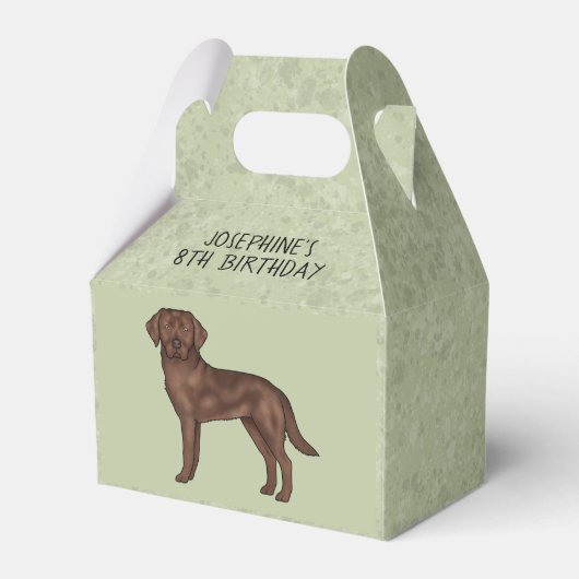 Bruine Labrador Retriever Hond Custom Kids Verjaar Bedankdoosjes (Achterkant)
