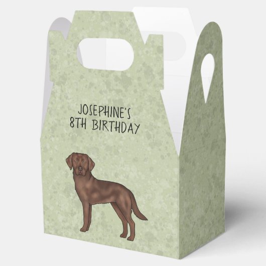 Bruine Labrador Retriever Hond Custom Kids Verjaar Bedankdoosjes (Geopend)