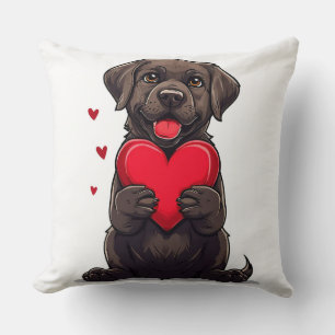 Bruine Labradors hond hart kussensloop leuk cadeau Kussen