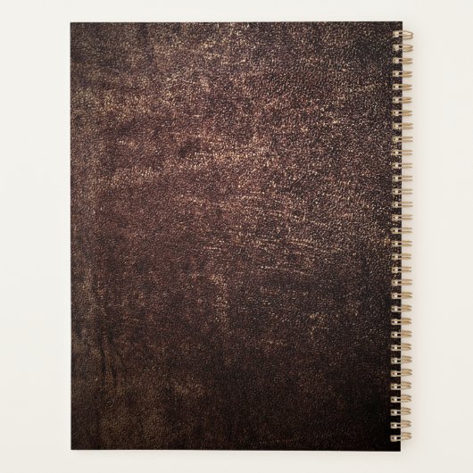 -bruine lederen planner (Achterkant)