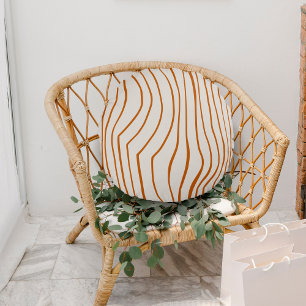 Bruine Lijn Moderne Zebra Print Strepen Rond Kusse Rond Kussen