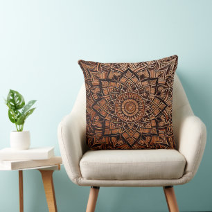 Bruine Mandala Worp Kussen
