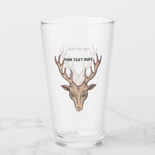 Bruine Mannelijke Trofee Herten Hoofd Grote Antler Glas