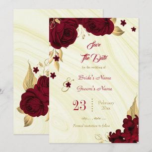 bruine marmer save the date