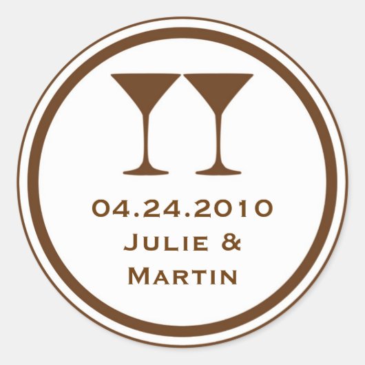 Bruine martini bruiloft voor label zeehond (Voorkant)