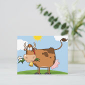 Bruine melkkoe briefkaart (Staand voorkant)