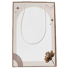 Bruine minimalistische Boho droge bloem Medium Cadeauzakje