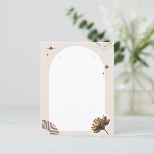 Bruine minimalistische Boho Notities Blank (Staand voorkant)