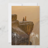 Bruine minimalistische tropen save the date (Achterkant)