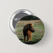 bruine minipaarden ronde button 5,7 cm (Voorkant /achterkant)
