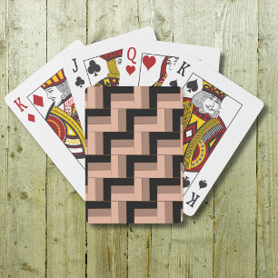 Bruine Mocha Zwarte Geometrische Rechthoeken Pokerkaarten