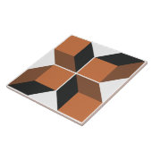 Bruine module 5 grote keramische tegels tegeltje (Zijkant)