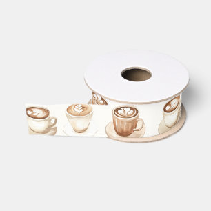 Bruine mokken koffie grosgrain lint