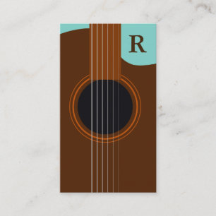 Bruine Monogram Akoestische Gitaar Gitarist Visitekaartje
