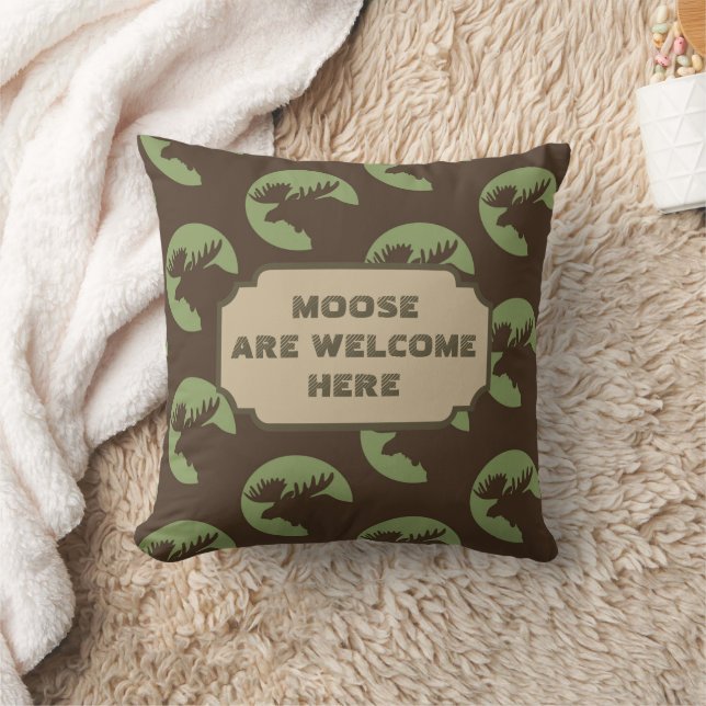 Bruine Moose Circle Pattern Cabine Kussen (Deken)
