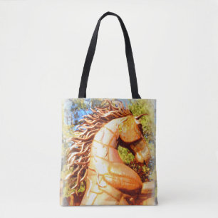 bruine mosterang tote bag