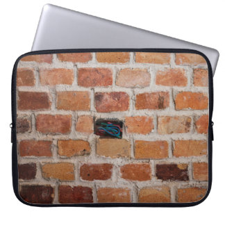 Bruine muur laptop sleeve