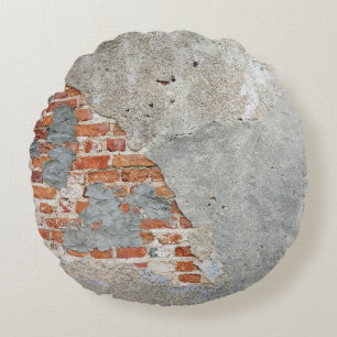 Bruine muur rond kussen