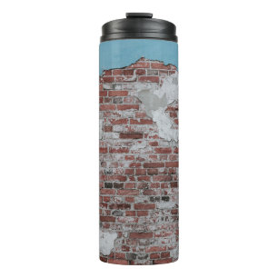 Bruine muur thermosbeker