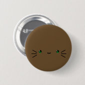 bruine neko-knop ronde button 5,7 cm (Voorkant /achterkant)