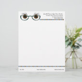 Bruine ogen en bril custom briefhoofd (Staand voorkant)