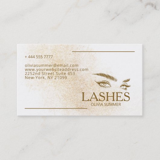 Bruine ogen en wimpers visitekaartje (Voorkant)