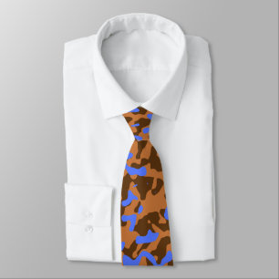 Bruine, Oranje en Paarse camouflage Stropdas