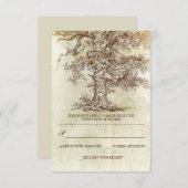 bruine oude boom rustieke bruiloft RSVP kaarten (Voorkant / Achterkant)