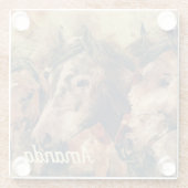 Bruine paarden glazen onderzetter (Achterkant)