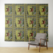 Bruine paardengrazing met hetzelfde Afbeelding Wandkleed (In Situ (horizontaal))