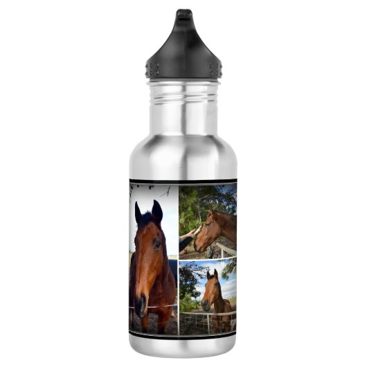 Bruine paardenkollage, waterflesje waterfles  (Rechts)