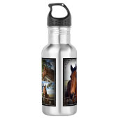 Bruine paardenkollage, waterflesje waterfles  (Achterkant)