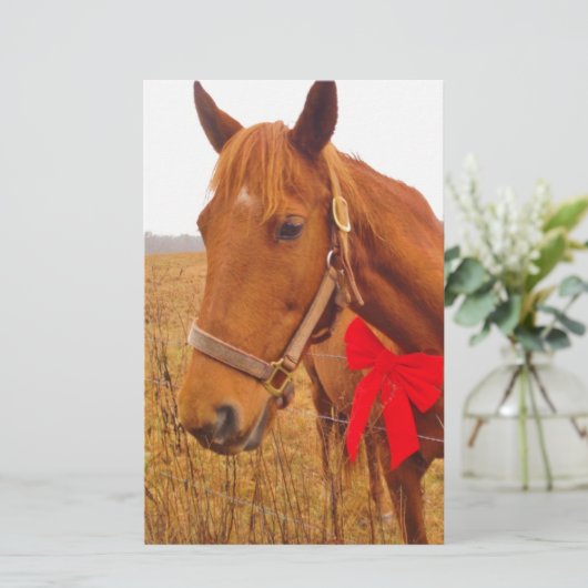 Bruine paardenrog briefpapier (Staand voorkant)