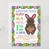 Bruine paasbunny, paaseihunt aankondiging (Voorkant)