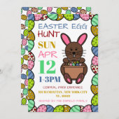 Bruine paasbunny, paaseihunt aankondiging (Voorkant / Achterkant)