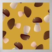 Bruine paddenstoelen poster (Voorkant)