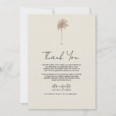 Bruine Palm Tree Beach bruiloft Dank u Kaart (Voorkant)